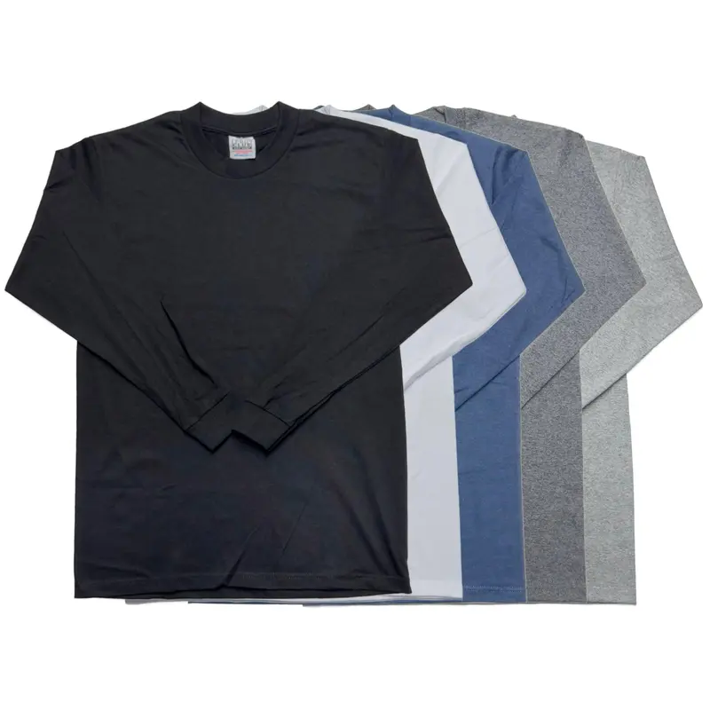 Pro Club Men's Heavyweight Cotton Long Sleeve Crew Neck T-Shirt