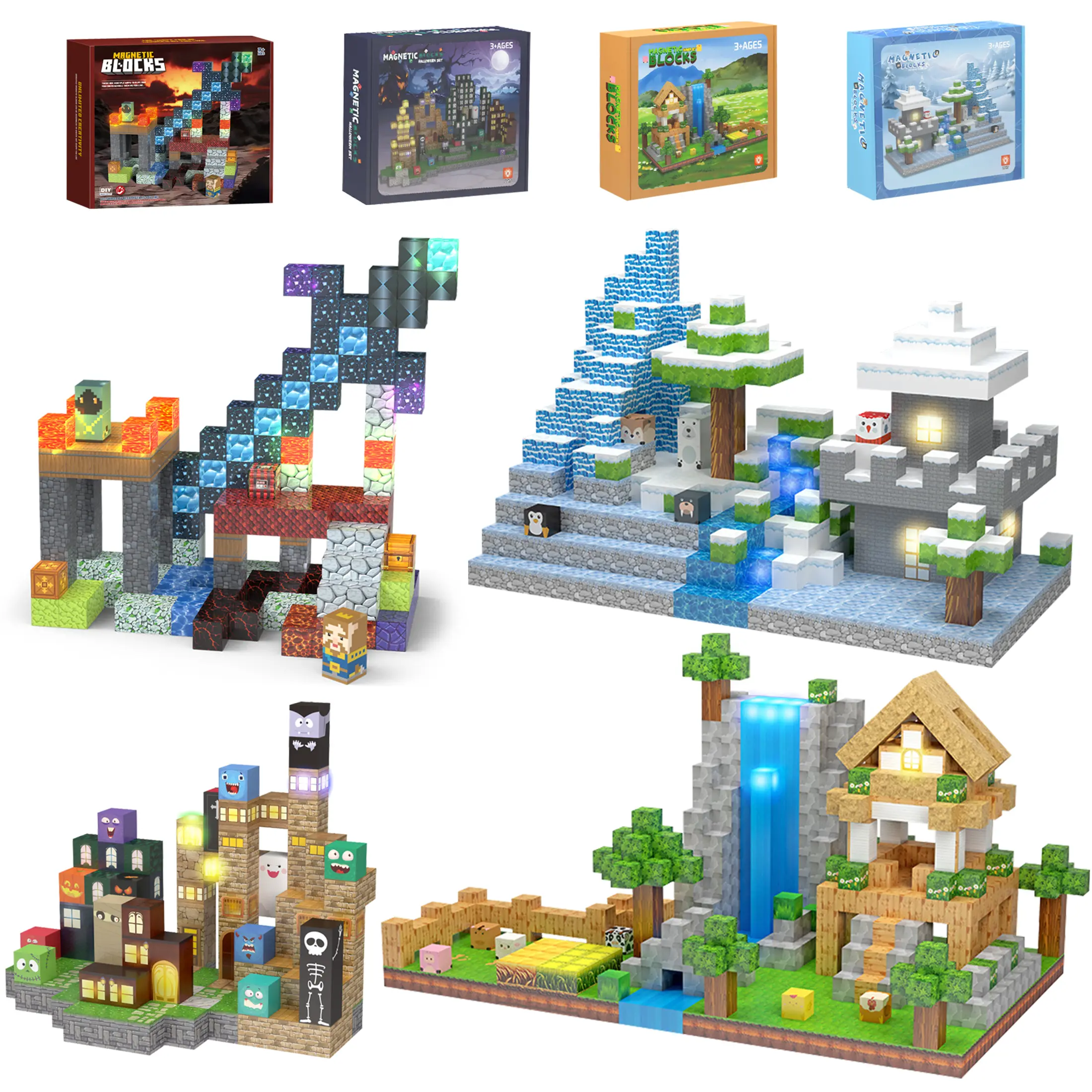 Buy one, get one free (same item) Magnetic Building Blocks Toys. With Lights Block Toys, Build My Magnetic World Set, STEM Montessori Sensory Toys Magnetic Blocks, Safe Creative Toys, Preschool Toys, Early Educational Toys for Children 3+