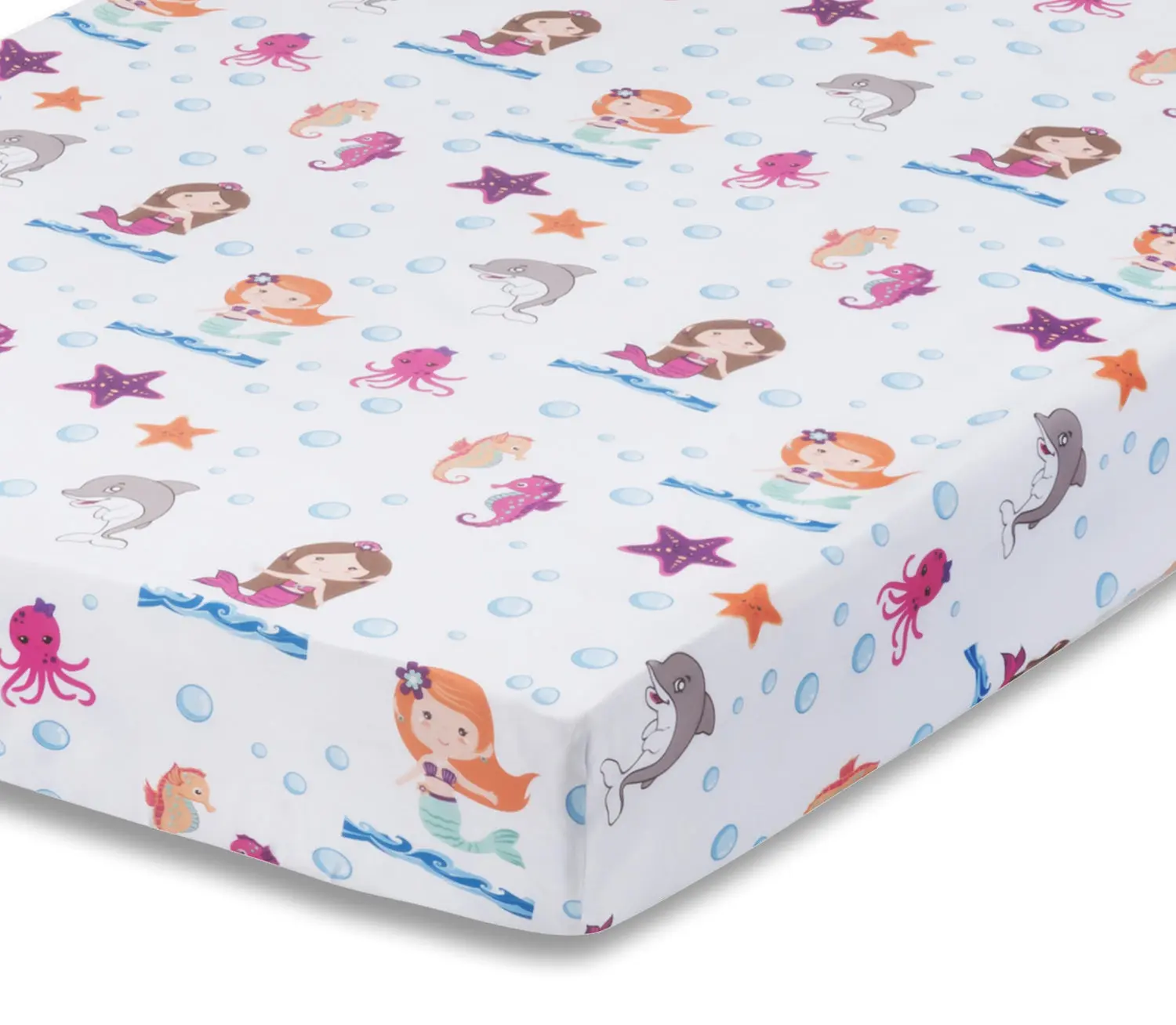 Everyday Kids Mermaid Adventures Fitted Crib Sheet
