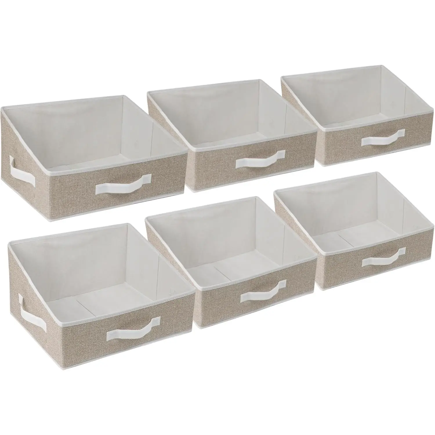 6 Pack Closet Storage Bins for Shelves, Shelf Baskets for Organization,Closet Organizers and Storage,Trapezoid Storage Bin Closet Shelf Organizer for Clothes,Toys,Towel,Book,Baby Clothing