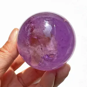 1 count 200-250g  Natural Crystal Lavender Amethyst Sphere Rainbow Crystals Ball For Home Decoration