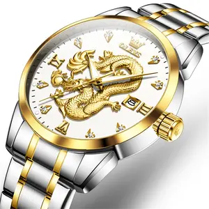 OLEVS Watches for men, Quartz Luxury Watches,Waterproof Men's Watches Gold Stainless Steel