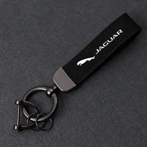 Leather Car Styling Keychain Keyring Pendant For Jaguar X S F XF XE XJ XK XEL XFL XJL XJ6 XJS XKR XFR F-Type F-Pace Accessories