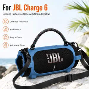 [Only Case] Shockproof Silicone Case with Strap for JBL Charge 6 – Portable Protective Cover for Outdoor Travel & Daily Use