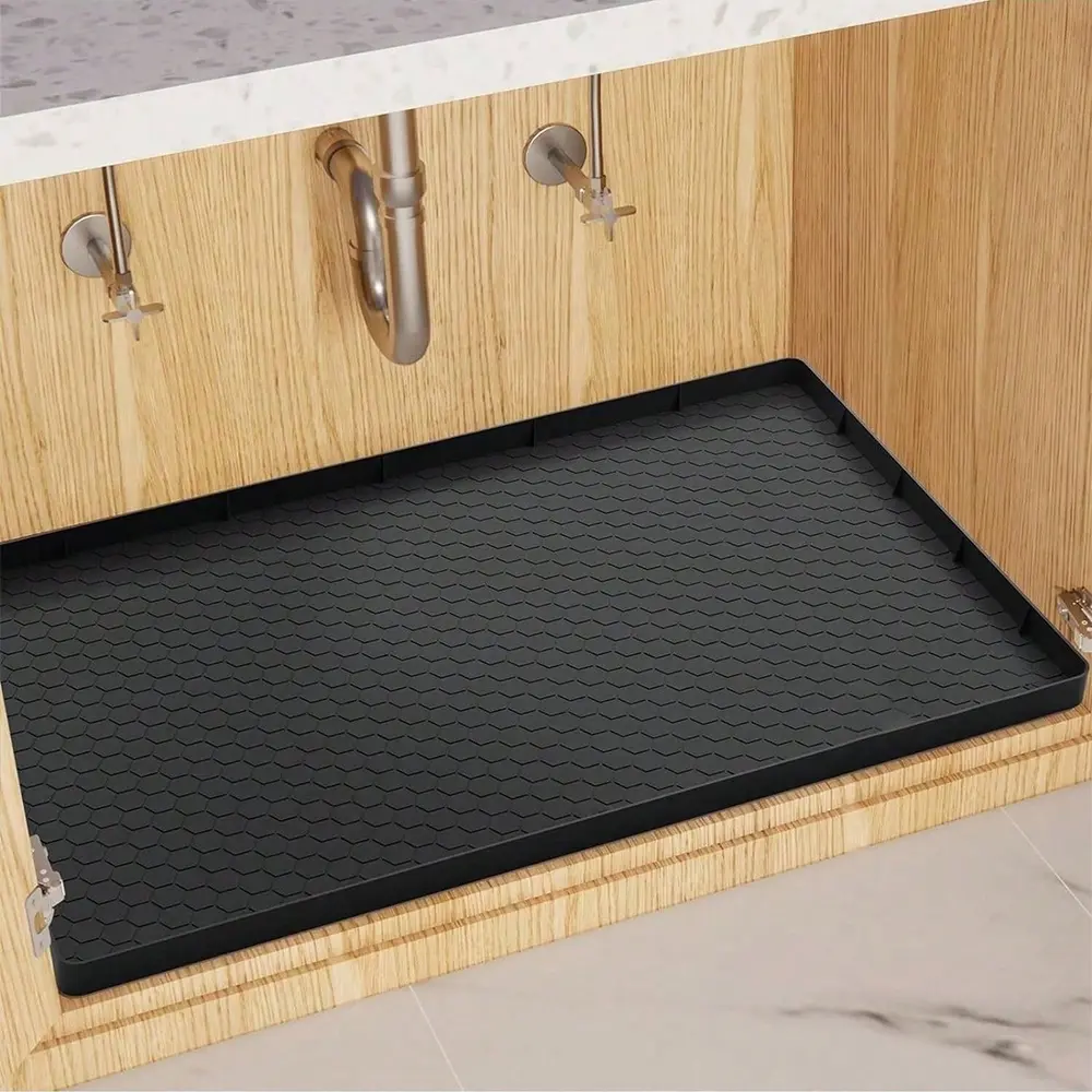Silicone Sink Bottom Mat, 1 Count Kitchen Sink Waterproof Sink Mat, Cabinet Sink Protector for Home Kitchen Dining Room Bathroom, Splash Proof, Splash Guard, Splash Pad