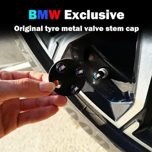 4pcs Original BMW Tire Valve Stem Caps, Modified Car Valve Core Inserts, Wheel Hub Decorative Accessories