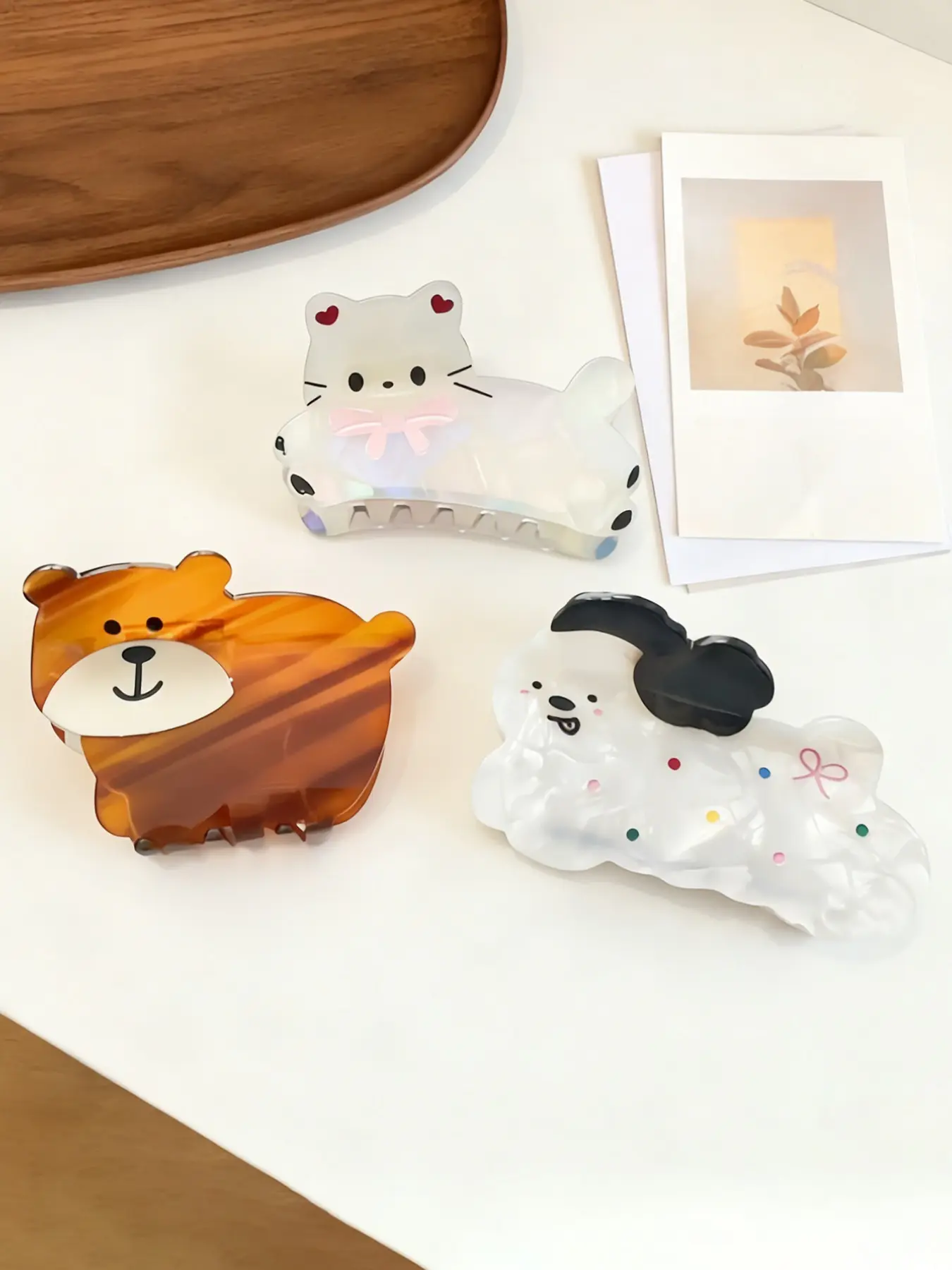 Cute Animal Claw Clip for Short Hair, Features Dog Bear Cat Design, Perfect for Thin Hair and Elegant Updos, High-Quality Hair Accessory