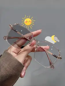 Trendy Y2K Light-Sensitive Color-Changing Glasses, Multi-Scene Use, Vintage Classic Style, Durable Streetwear Accessories