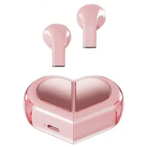 Liu Fei DigitalNew Rotating Heart-Shaped Wireless Bluetooth Earphones, Cute & Compact Stereo, Low Power, Compatible With Huawei, Compatible With OPPO, Compatible With IPhone