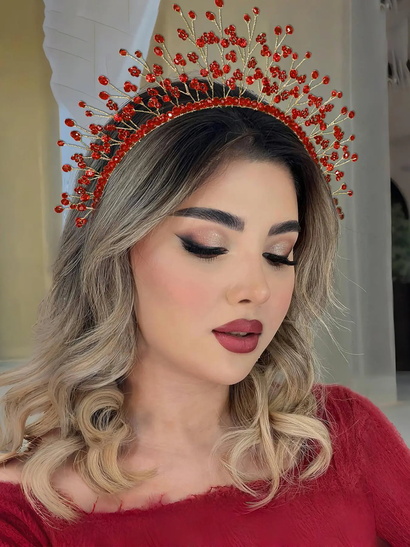 Luxury Rhinestone Decorated Headband, Jasmine Princess Crown, Elegant Bridal Headwear for Wedding Bridal Party Formal Occasions, Fashion Hair Accessories for Women, Bridal Accessory, Elegant Crown Design