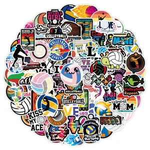 100 volleyball sports graffiti stickers for luggage, PVC waterproof motorcycle stickers
