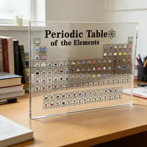 Element Periodic Table Acrylic Desktop Ornament, 85 Elements Display Stand, Ideal for Science Enthusiasts & Educational Use