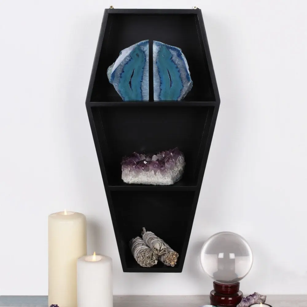 Unique Coffin-Shape Wall-Mount Shelves, Home Decor & Room Accessories for Displaying Home Supplies