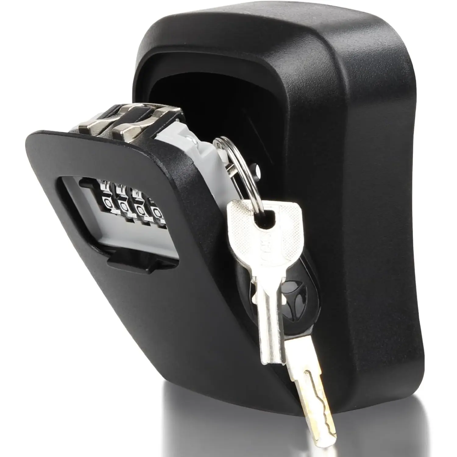 Key Lock Box Wall Mounted, 4 Digit Combination Lockbox for Outside House Keys,Key Safe Security Storage Lock Box 5 Keys Large Capacity with Resettable Code Indoor Outdoor Garage Weatherproof