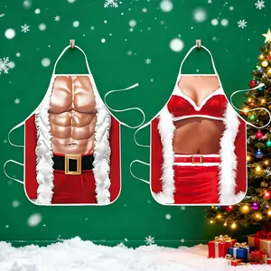 [2-piece set for couples] Sexy and unique couple's aprons for men and women, waterproof and stain-resistant kitchen utensils, party decoration