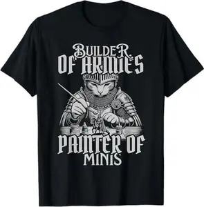Builder of armies painter of minis, miniature and cat lover T-Shirt