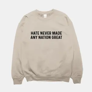 Hate Never Made Any Nation Great Shirt, Political Shirt, Activist Gift, Equality Sweater, Human Rights Gift, Liberal Hoodie, Gift For Women, Men