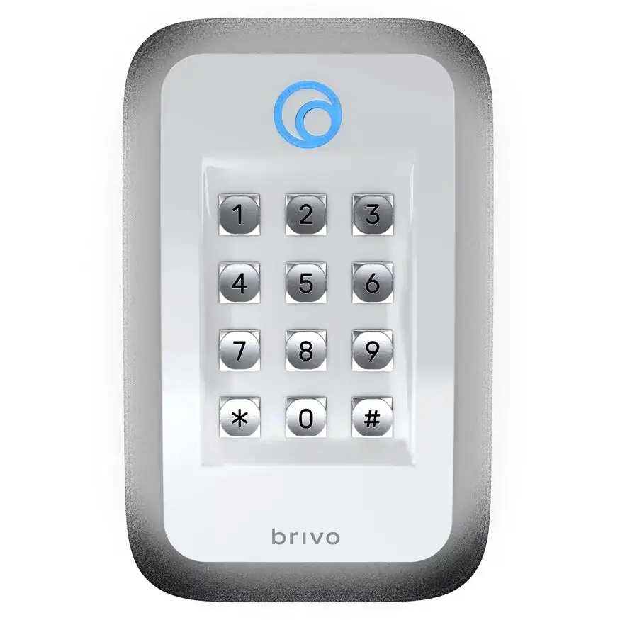 Brivo White OSDP Dual Credential Tri-Technology Reader B-BSPKF-W