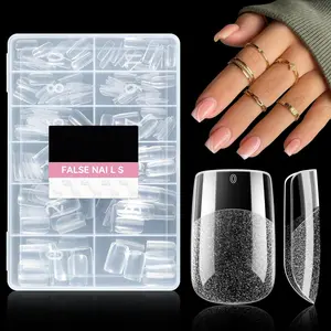 Short Square Gel Nail Tips 216pcs Short Square Press on Nails Pre-Shape Fake Nails for Full Cover Acrylic Nails False Nails for Nail Extension Home DIY Nail Salon 12 Sizes Gelly Tips