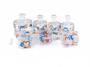 Dungeons & Dragons 7-Piece Resin Dice Set - Whimsical Potion Bottle Shape, Glitter Core, Blue Dolphin Motif, Liquid Core for Tabletop Roleplaying Games