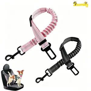 Dog Seat Belt, Durability Retractable Dog Car Harness Adjustable Dog Seat Belt for Vehicle Nylon Pet Safety Seat Belts Heavy Duty & Elastic