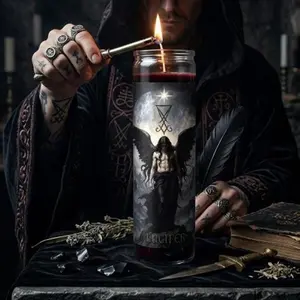 Infernal Gods  8-in Decor Glass Fix Candle, Home Decor Supply