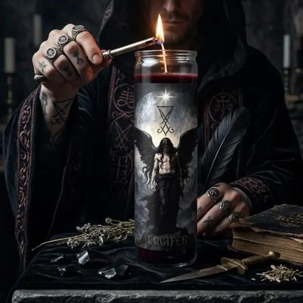 Infernal Gods  8-in Decor Glass Fix Candle, Home Decor Supply