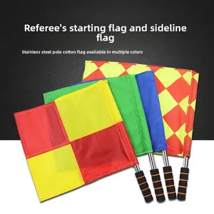 Call the game with confidence.  This referee flag features a stainless steel shaft & cotton banner—durable, clear signals in multiple colors.