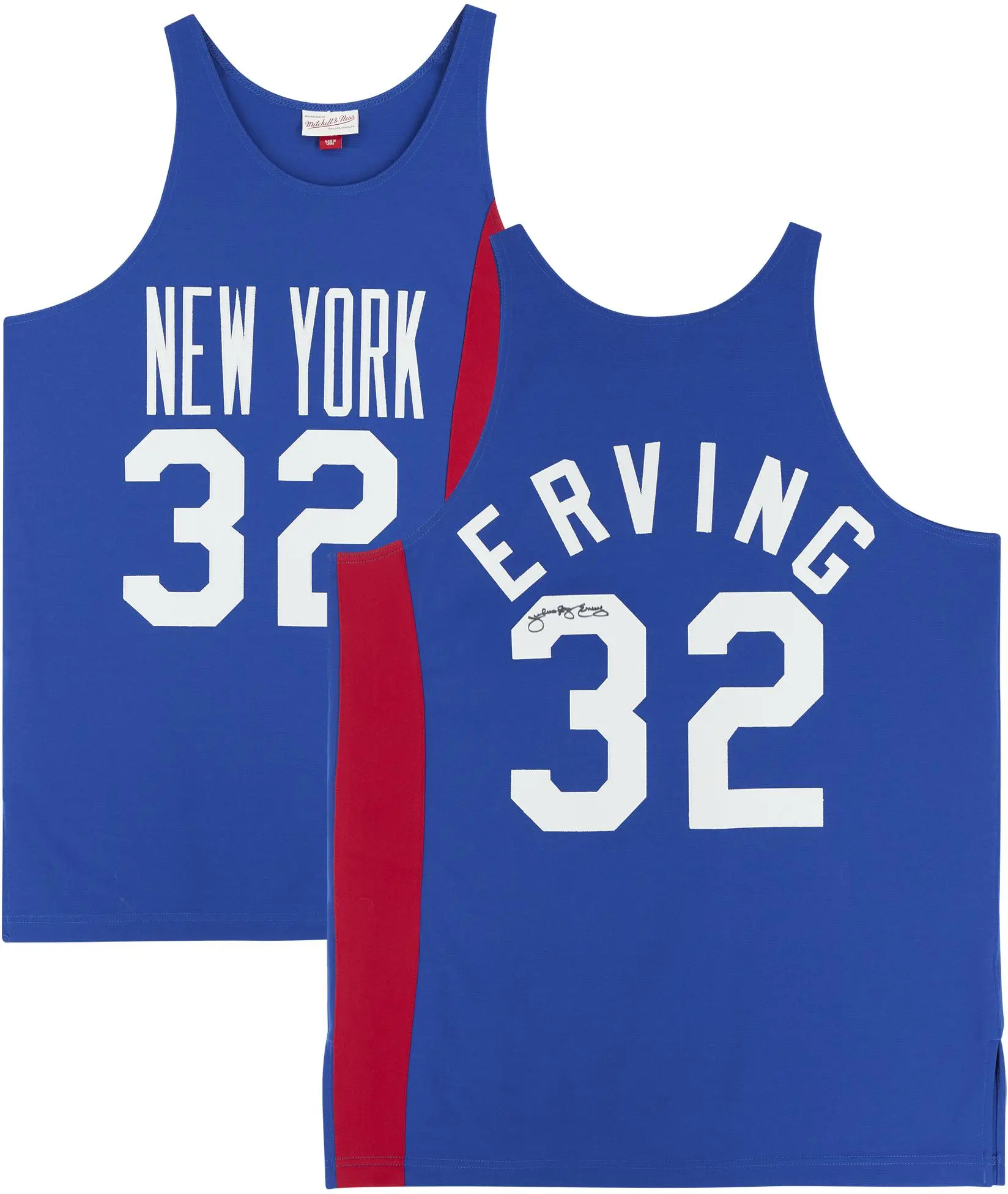 Julius Erving New Jersey Nets Signed Mitchell & Ness Blue Authentic Jersey