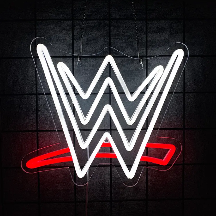 Wrestling Neon Sign, LED Wrestling Neon Sign for Wall and Room Decor, USB Night Light for Game Bedroom Birthday Competition Party Gifts (Red White),USB Powered,Easy to Install.