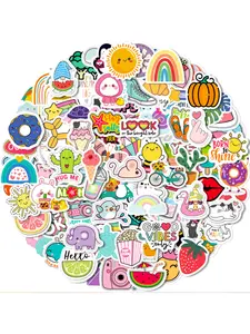100PCS Cute Aesthetic Graffiti Stickers Pack, 1.5 Inch Waterproof Cartoon Stickers for Laptop, Journaling, and Phone Case, Mini Decorative Decals DIY Craft Supply
