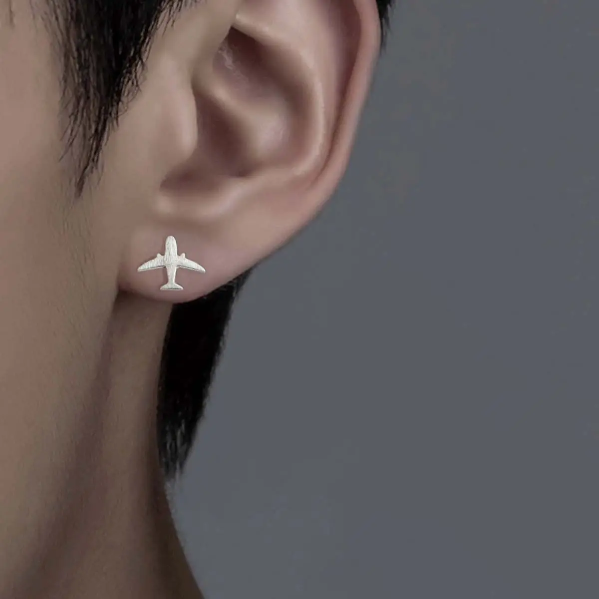 [Limited-Time Event] Unisex Minimalist Small Airplane Stud Earrings - Niche, Versatile, High-End Trendy Simulated Coloured Gemstone Jewelry Accessories for Adults, Daily Wear, Minimalist Earrings