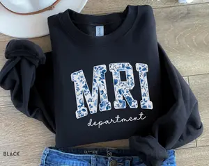 MRI Department Sweatshirt / Short Sleeve T-SHIRT, Radiology Department Sweater, Xray Tech, MRI Technologist Graduation Gift, Blue Toile RAD Tech Crewneck