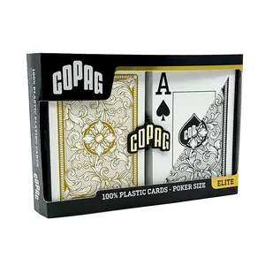 Copag Legacy Series 100% Plastic Playing Cards – Poker Size Jumbo Index (Black & Gold Double Deck)