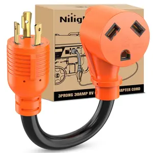 Nilight RV Generator Adapter Cord 30 Amp to 30 Amp 3 Prong Pure Copper Heavy Duty Twist Lock Male Plug 10 Gauge Wire L5-30P to TT-30R 30M/30F for RV Camper Caravan Van Trailer
