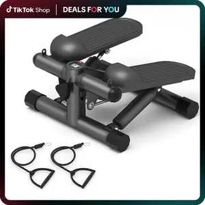 Mini Stair Stepper with Resistance Bands - Full Body Cardio & Toning, Compact Fitness Equipment for Small Home Spaces