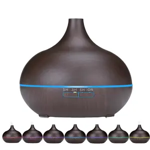 NW2Lbs 500ML Cool mist wood grain humidifier essential oil diffuser with LED light  Humidifier for Home Bedroom