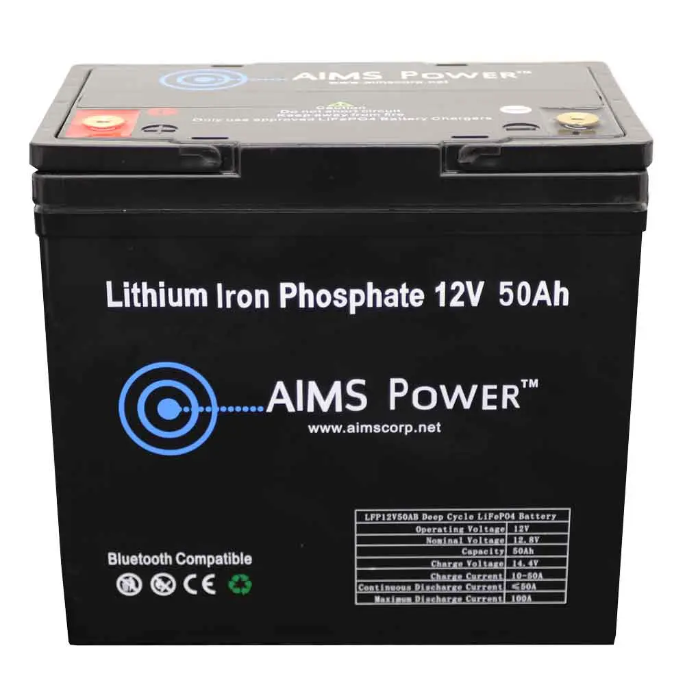 Lithium Battery 12V 50Ah LiFePO4 Lithium Iron Phosphate with Bluetooth Monitoring