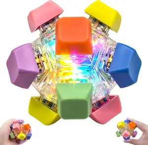 Father's Day Gift Keyboard Fidget Toy, Keyboard Clicker Fidget Toy with LED Lights, Keyboard Keychain Decompression Button Finger Clicker Toys, Stress Relief Fidget Toys for Kids, Stress Toys Teen Gifts