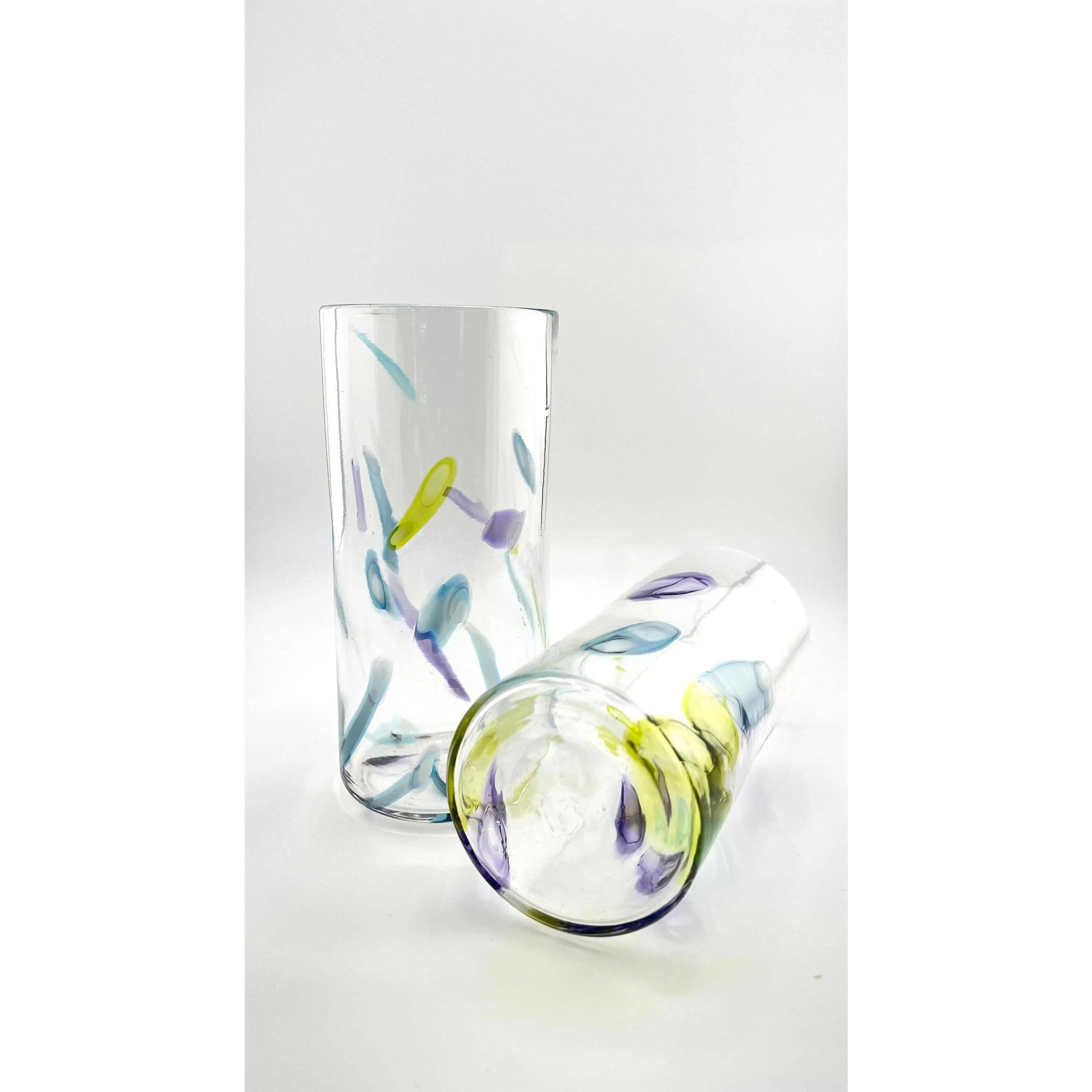 Super Sassy Set of Two High Ball Hand Blown Glasses