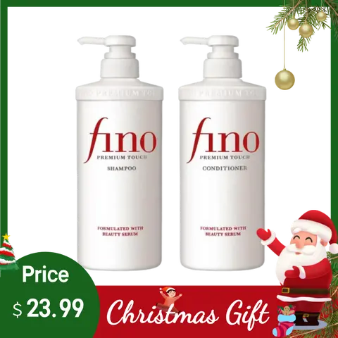 Fino Repair Shampoo+Conditioner 550ml+550ml - Nourishing Haircare with Royal Jelly & PCA for Smooth Silky Locks，christmas gift