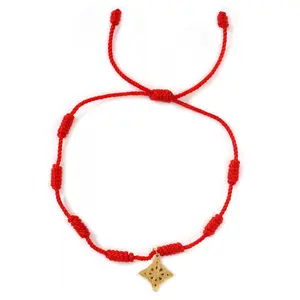 Lucky Red String Bracelet for Women, Handmade Woven Clover Charm Bracelet, Minimalist Aesthetic Couple & BFF Fashion Jewelry