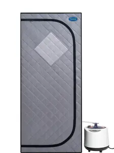 Portable Steam Sauna Tent for Home, Personal Steam Sauna Box with 1000W Steam Generator, Indoor Sauna Spa Kit with Chair, Gray