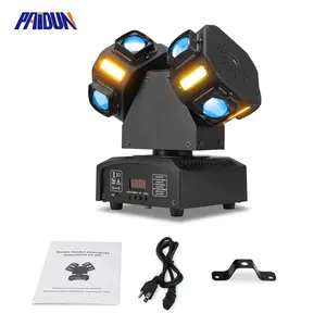PAIDUN 120W 2Heads Rotation Moving Head Light RGBW Beam Laser Strobe Effect DJ Disco Party Bar
