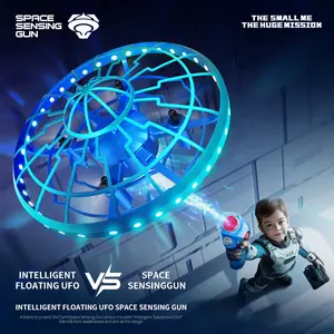 Flying UFO & Infrared Shooting Gun+ Shaking When Hit + Smart Obstacle Avoidance 8m Range + Shockproof Protection