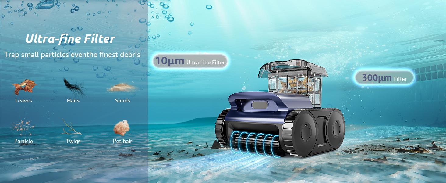 Cordless Robotic Pool Cleaner, Robotic Pool Vacuum for Inground Pools, Floor, Wall, Waterline and Drain Cleaning, 180 min Battery Life for Pool Up to 2150 Sq.ft