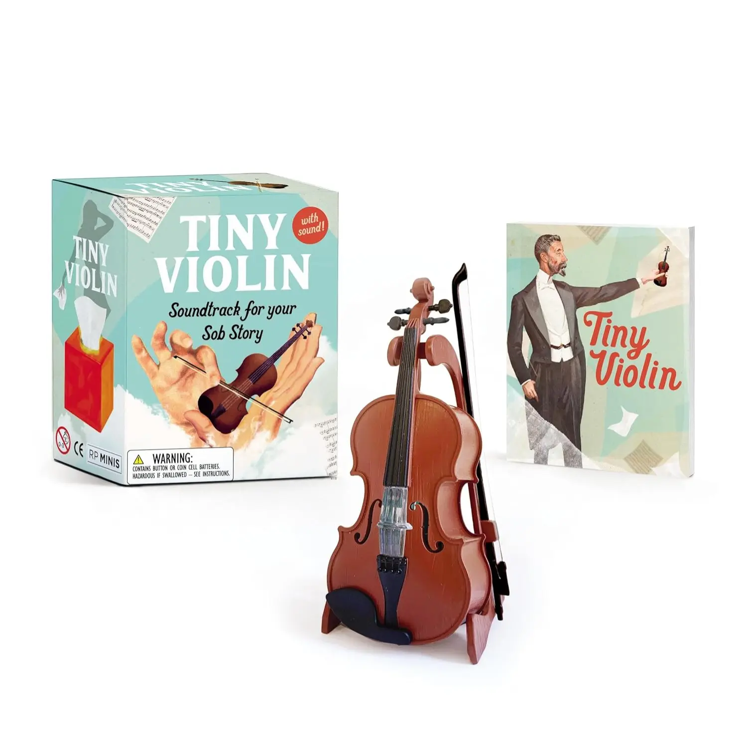 RP Minis Tiny Violin Soundtrack for Your Sob Story Funny Gift Mini Violin Desk Toy Office Decor Stress Relief Collectible Book Set