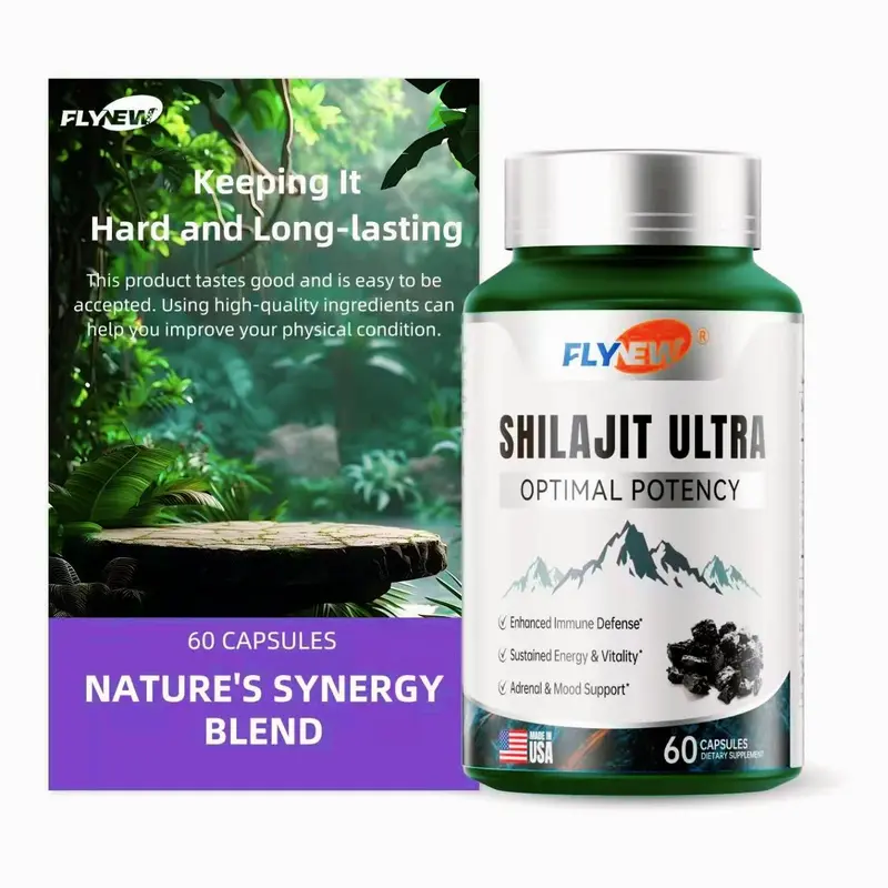 FLYNEW Optimal PotencyI Shilajit Ultra I Adaptogen Energy Stamina Immune Antioxidants Made in USA|60 Capsules cinnamon,cumin Energy and Vitality Booste