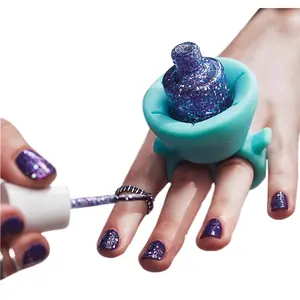 Wearable Nail Polish Holder, Silicone Anti-Splash Manicure Tool, Ring Design, Free Hands, Easy Nail Polish Application, DIY Manicure Essential