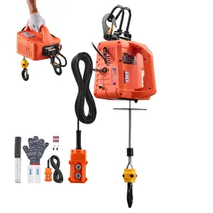 3-In-1 Electric Hoist Winch, 1100 Lbs Capacity, 1500W Portable Power Winch, 25 Ft Lifting Height, 16.4 Ft/Min Speed, Includes Manual, Wired And Wireless Remote Control, Ideal For Factory, Warehouse, And Garage